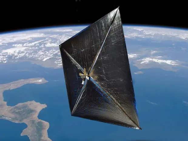 A render of a conventional solar sail.